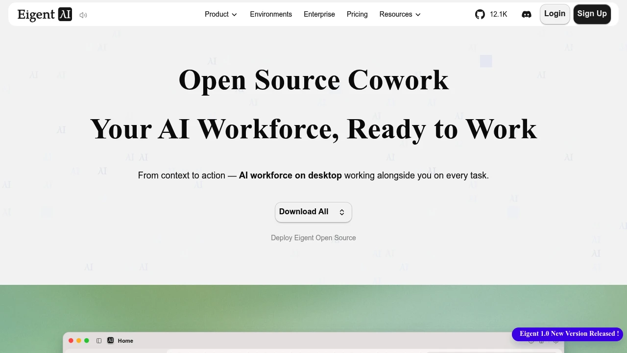 Eigent product interface