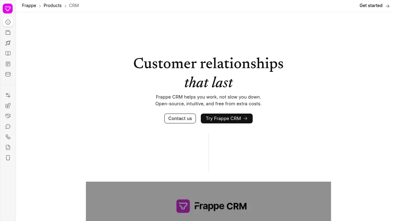 Frappe CRM product interface
