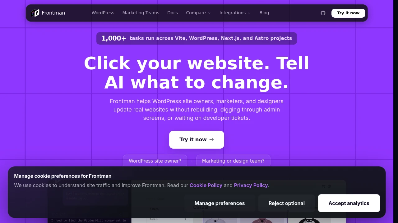 Frontman product interface