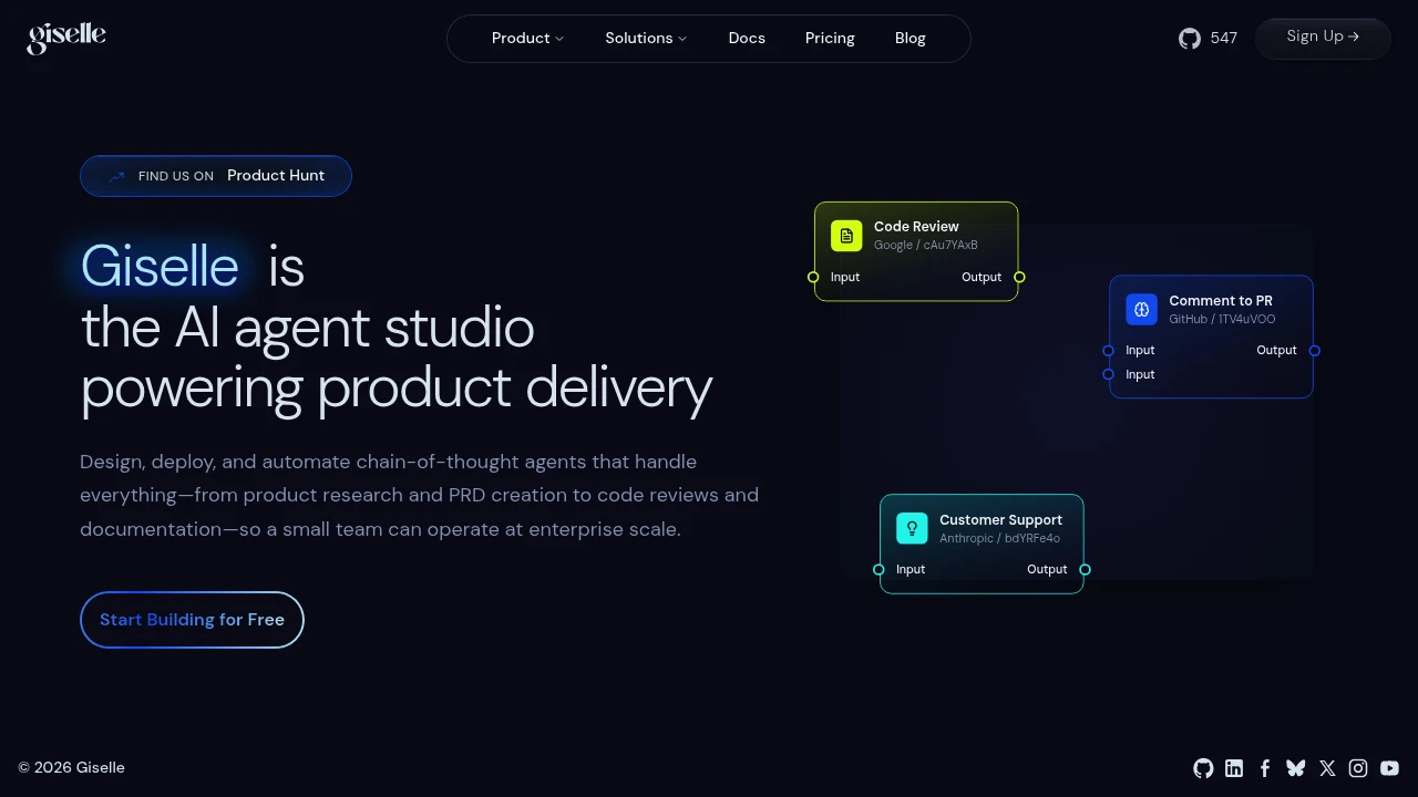Giselle product interface