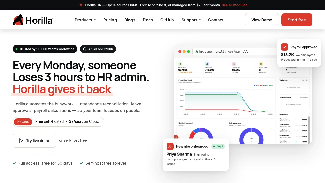 Horilla product interface