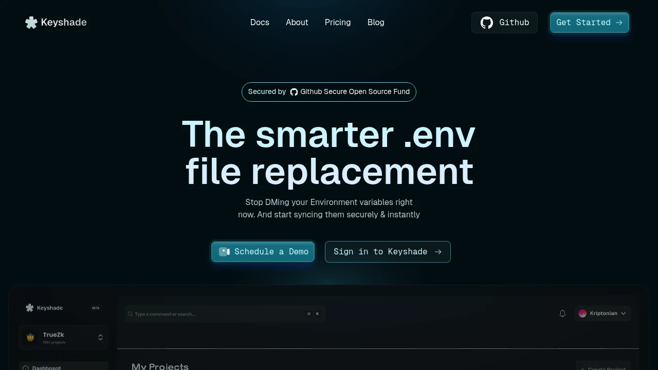 Keyshade product interface
