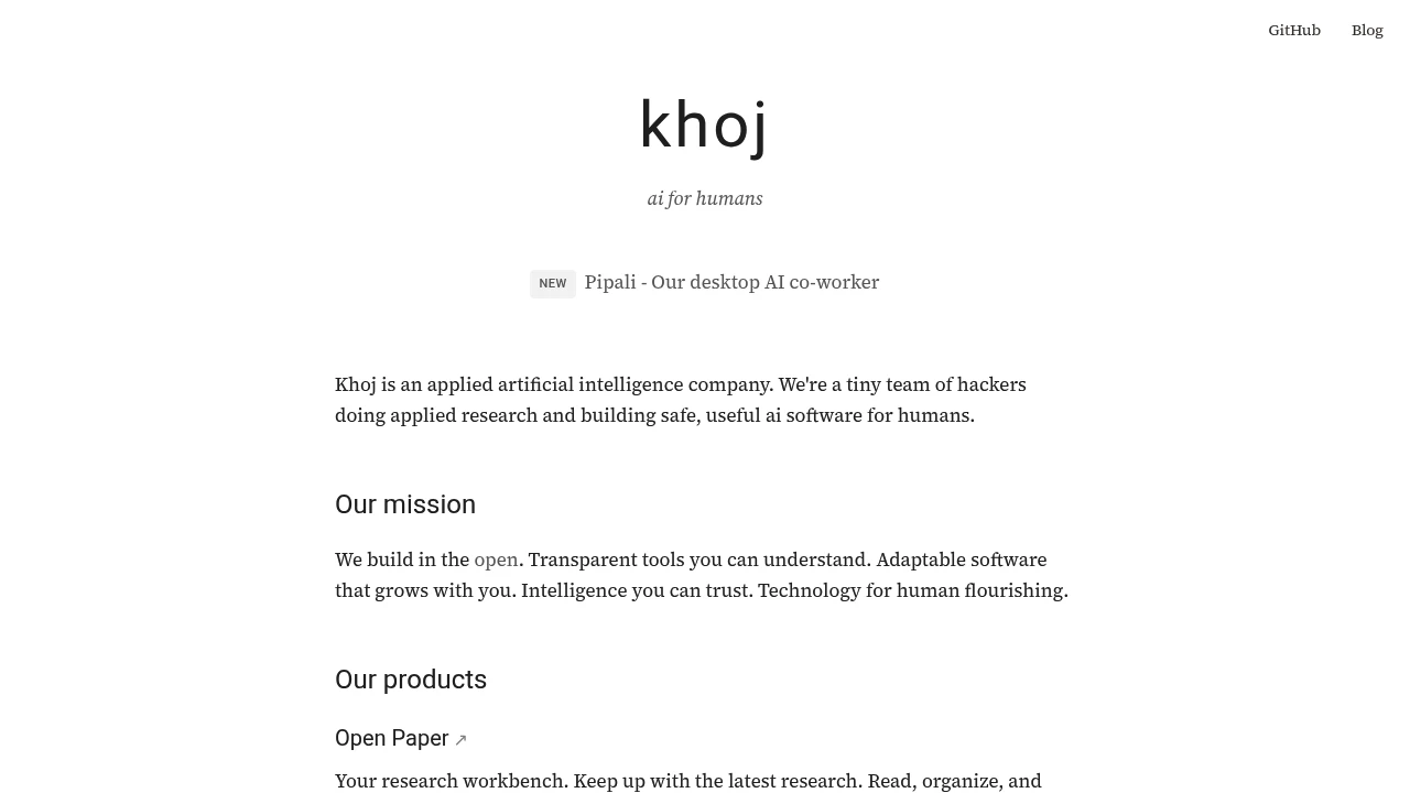 Khoj product interface