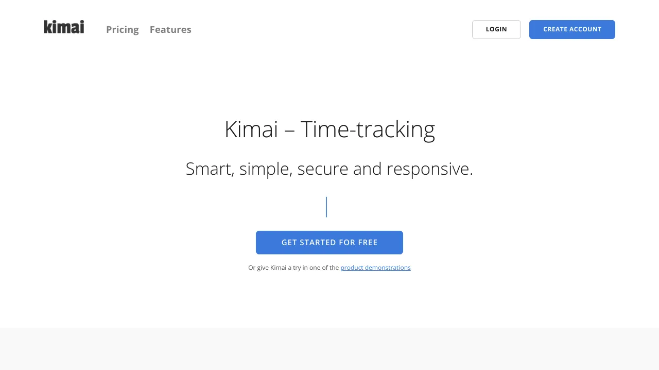 Kimai product interface