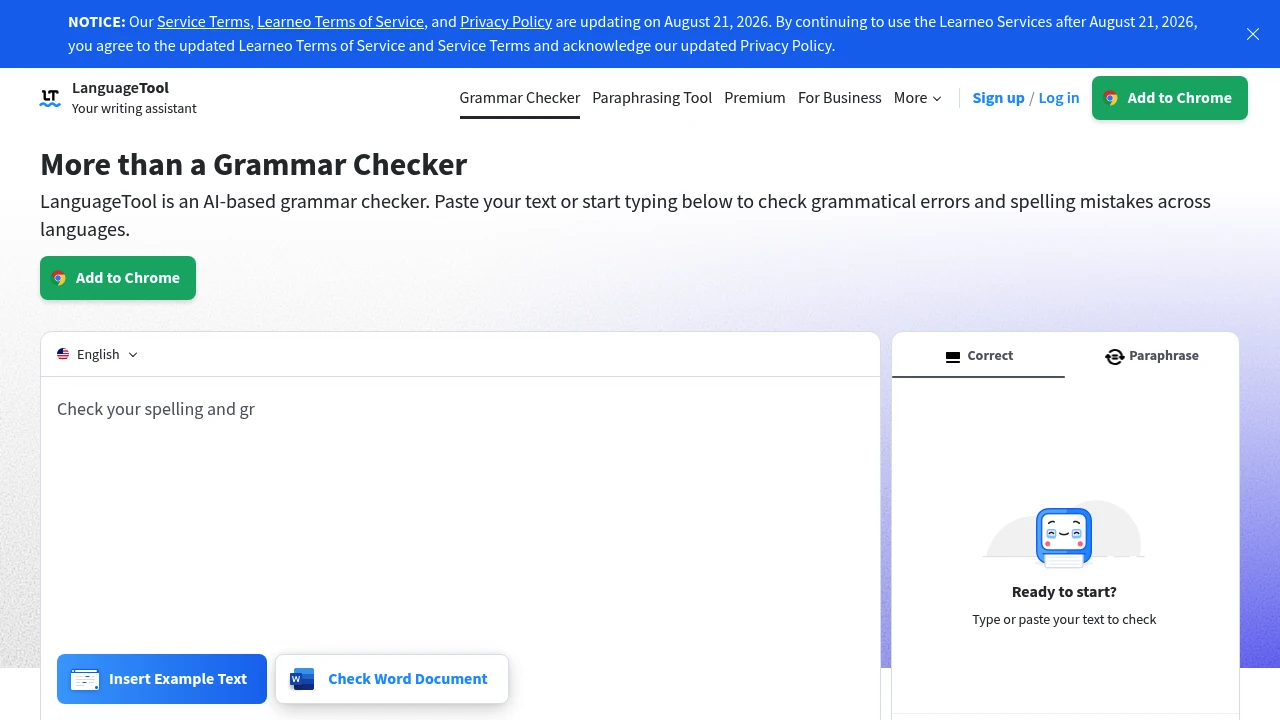 LanguageTool product interface