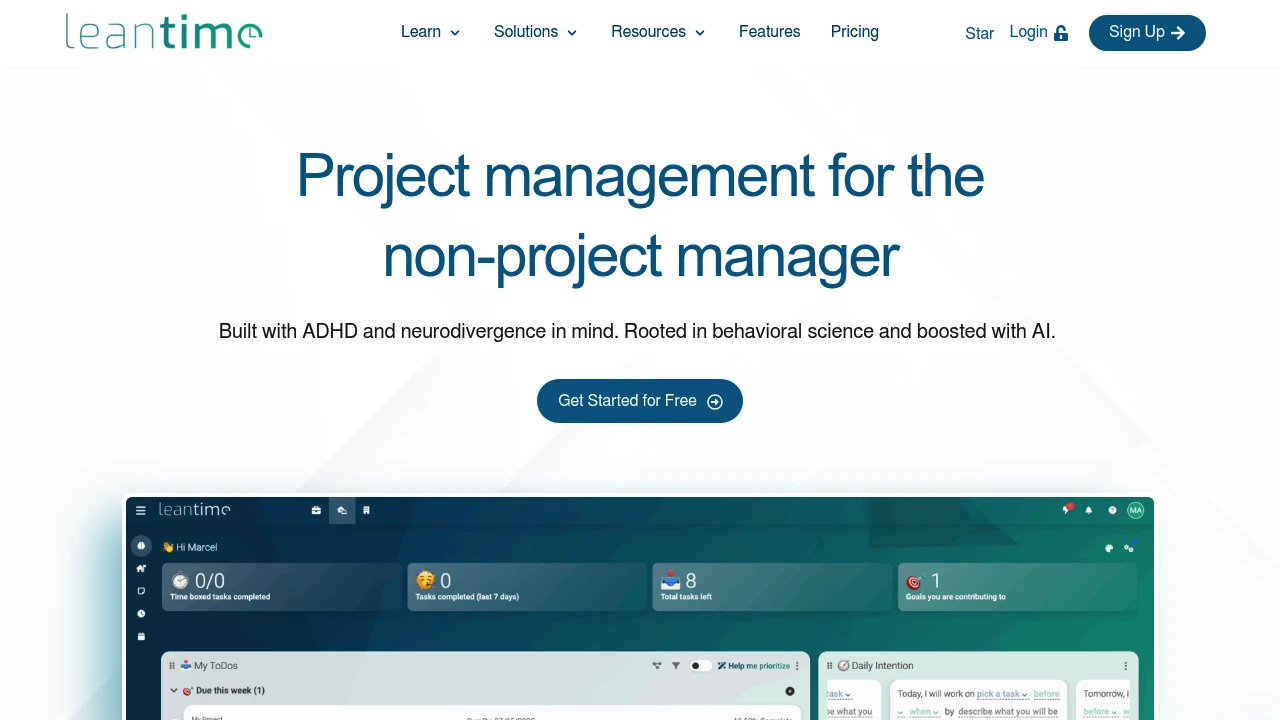 Leantime product interface