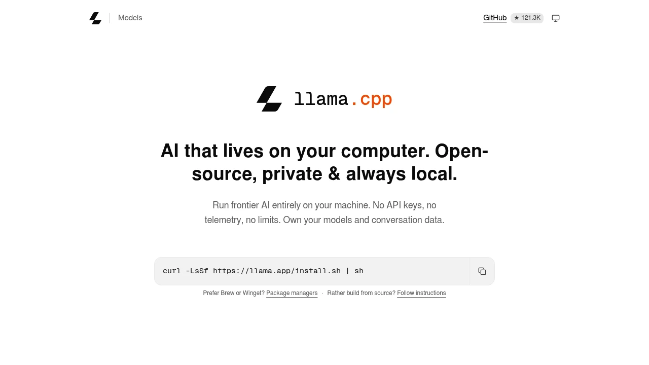 llama.cpp product interface