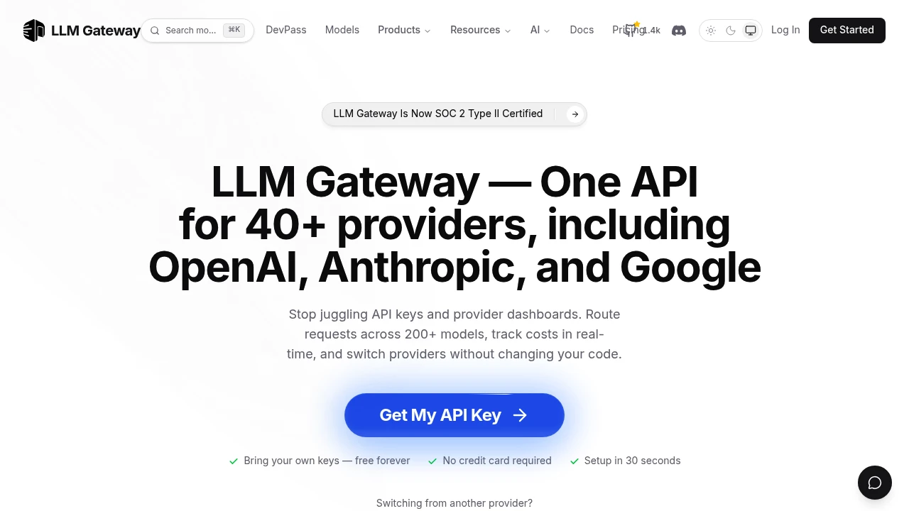 LLM Gateway product interface