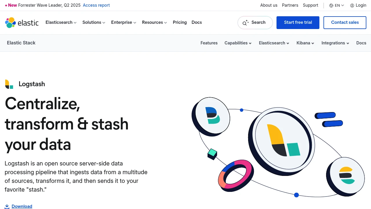 Logstash product interface