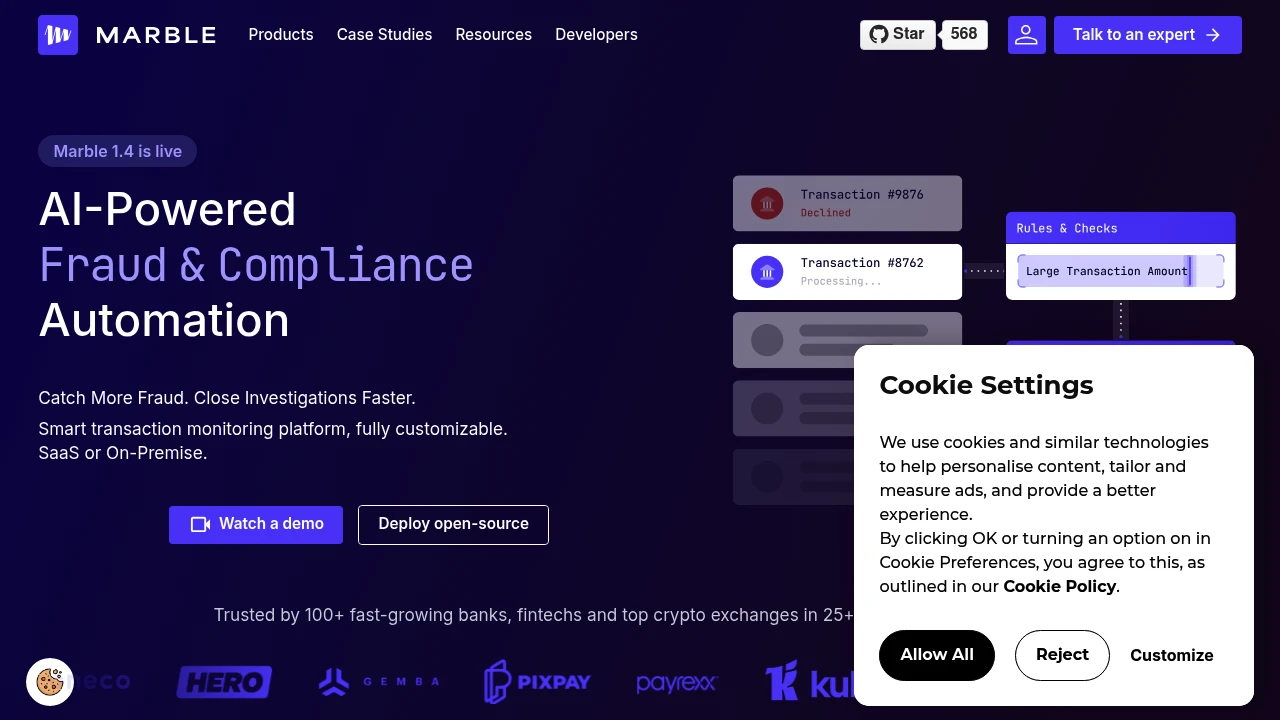 Marble product interface