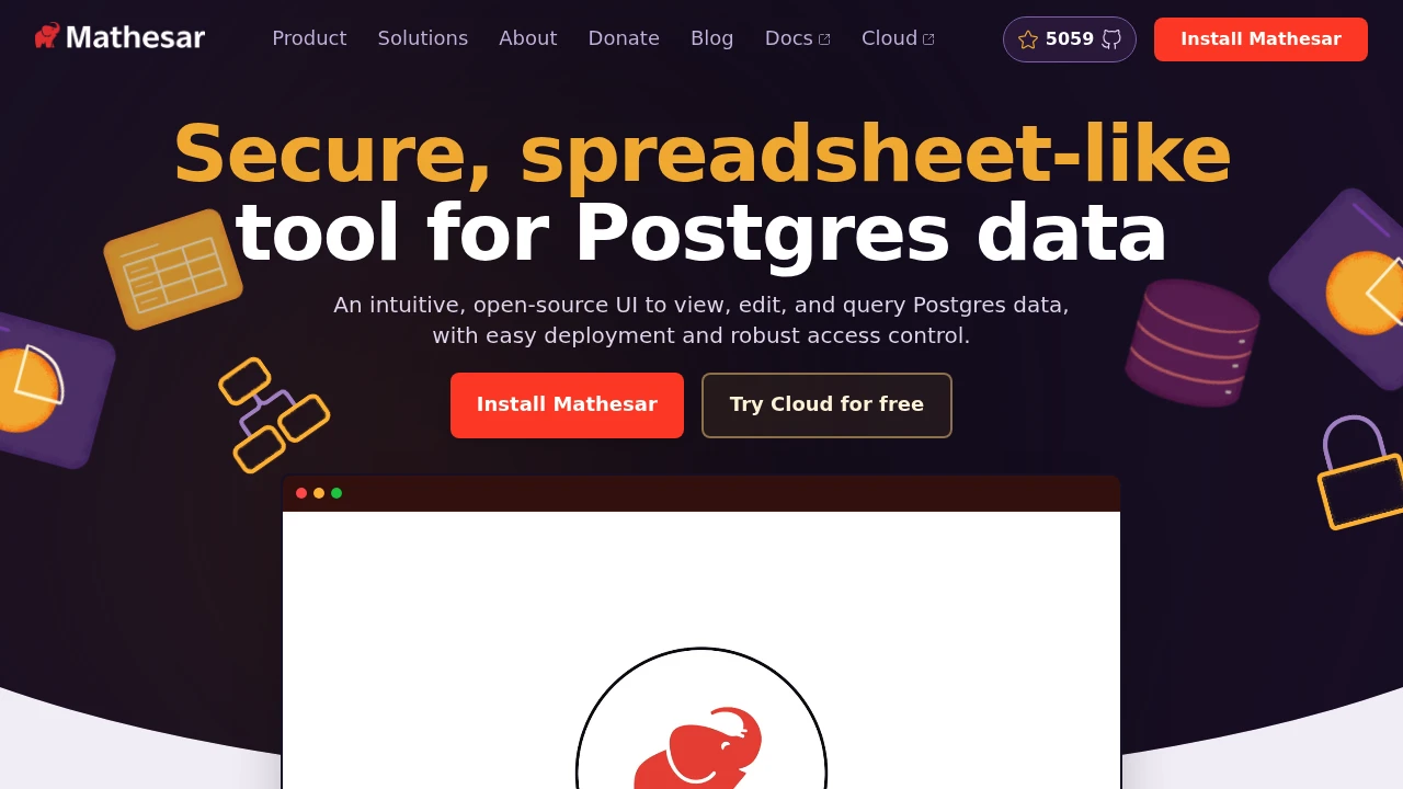 Mathesar product interface