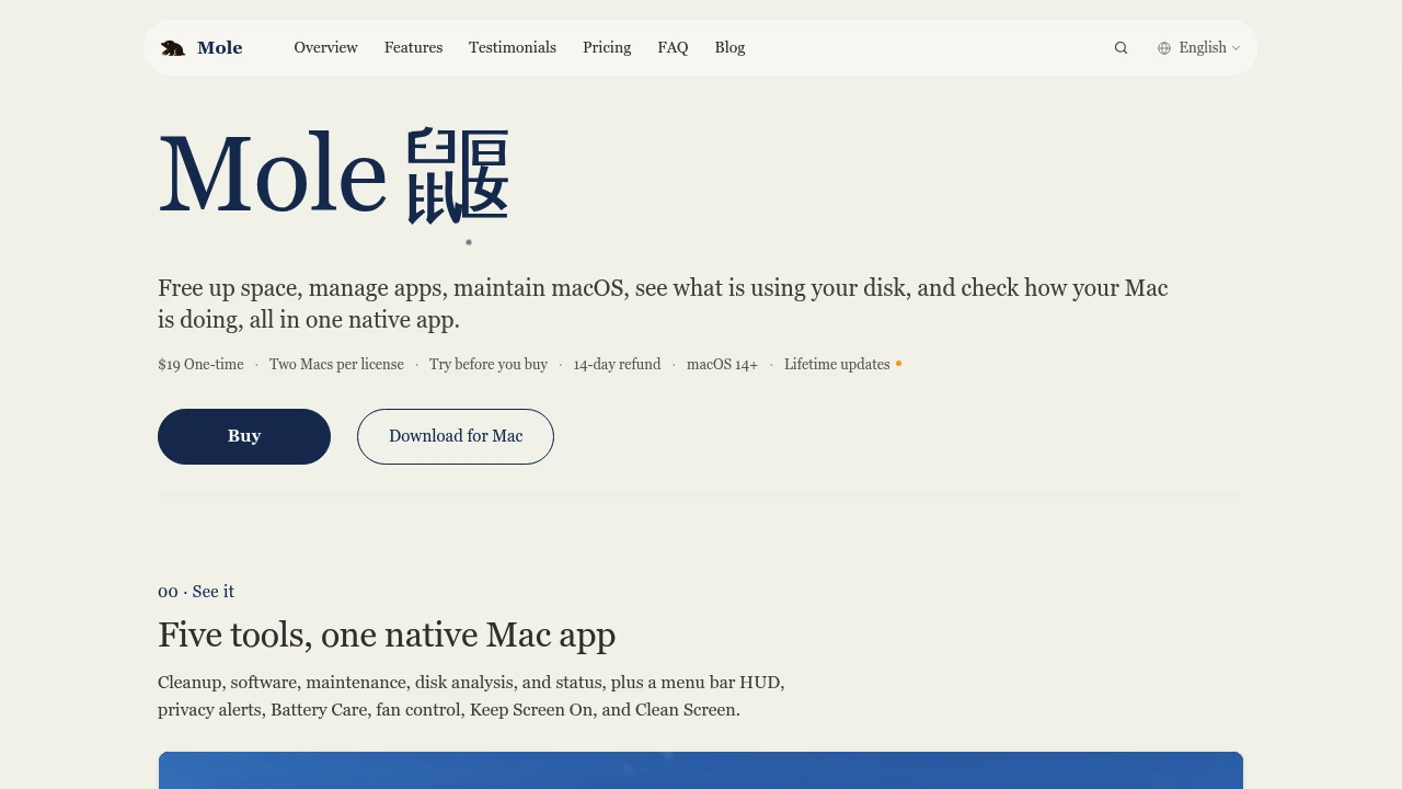 Mole product interface