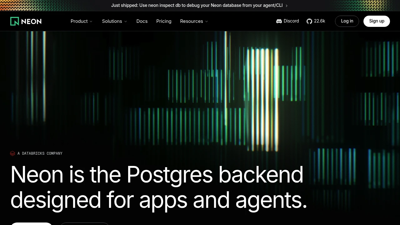 Neon Postgres product interface