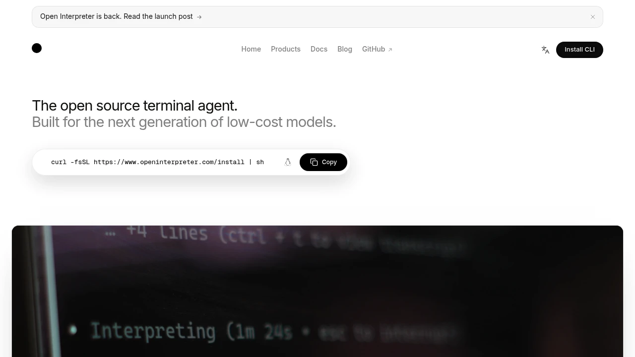 Open Interpreter product interface