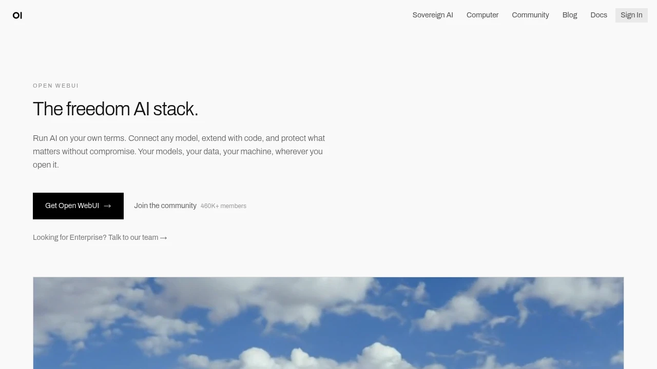 Open WebUI product interface