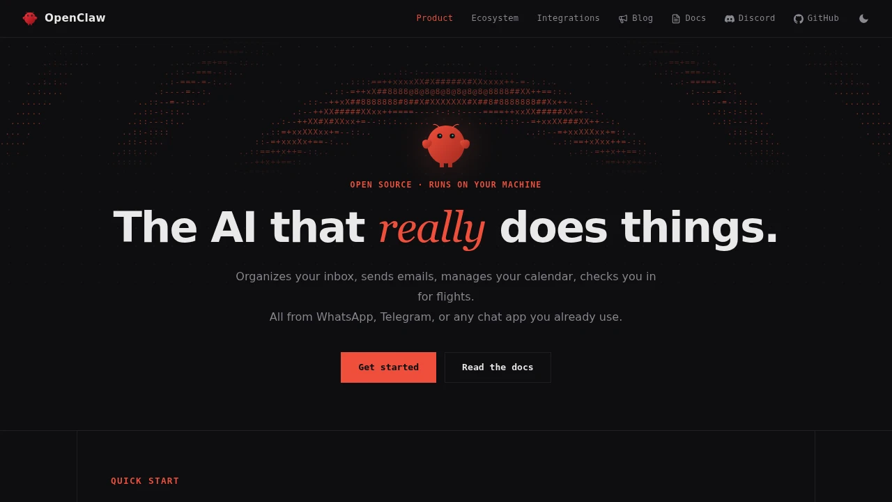OpenClaw product interface
