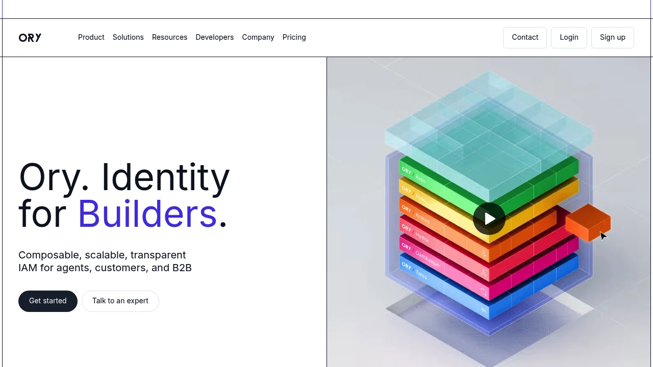 Ory product interface