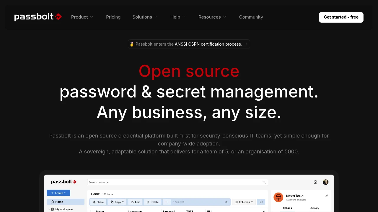 Passbolt product interface
