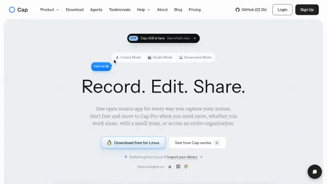 Cap product interface