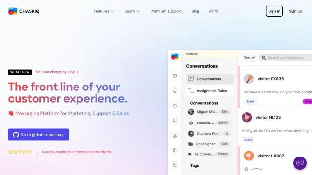 Chaskiq product interface