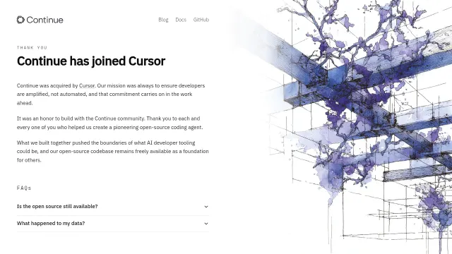 Continue product interface