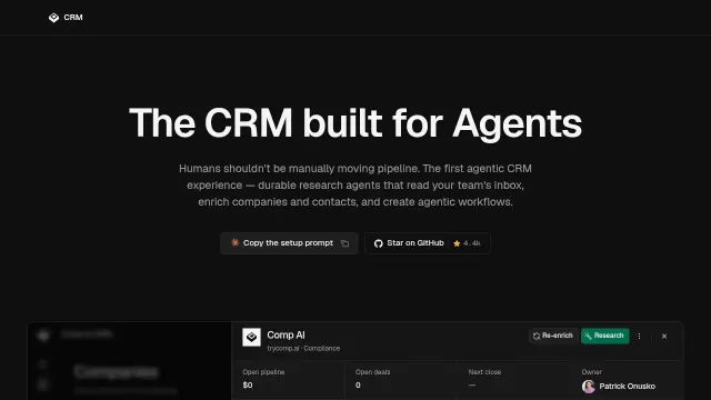 CRM product interface