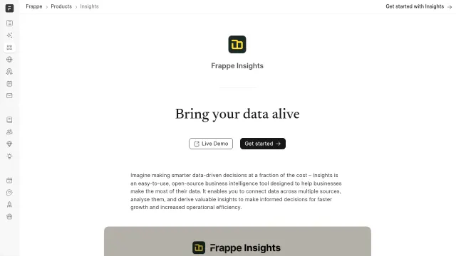 Frappe Insights product interface