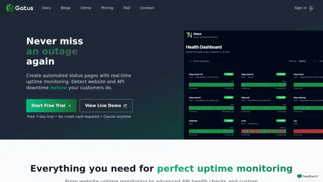 Gatus product interface