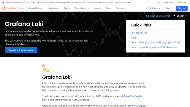 Grafana Loki product interface
