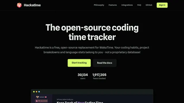 Hackatime product interface