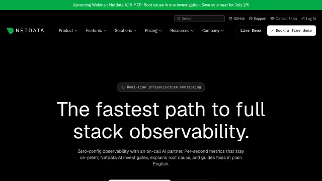 NetData product interface