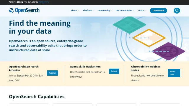 OpenSearch product interface