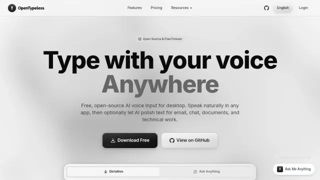 OpenTypeless product preview