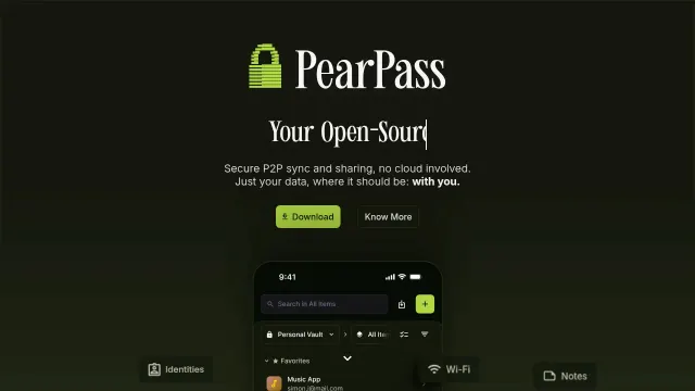 PearPass product interface