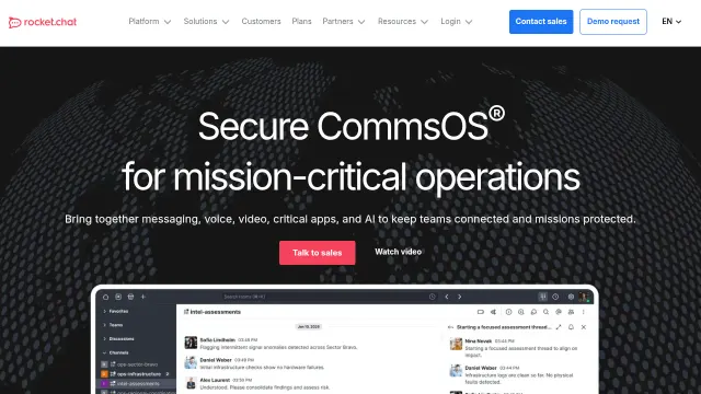 Rocket.Chat product interface