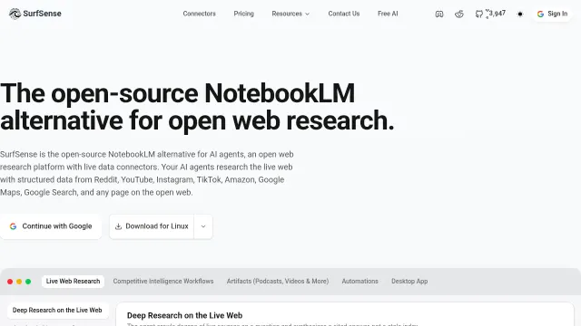SurfSense product interface