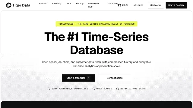 TimescaleDb product interface