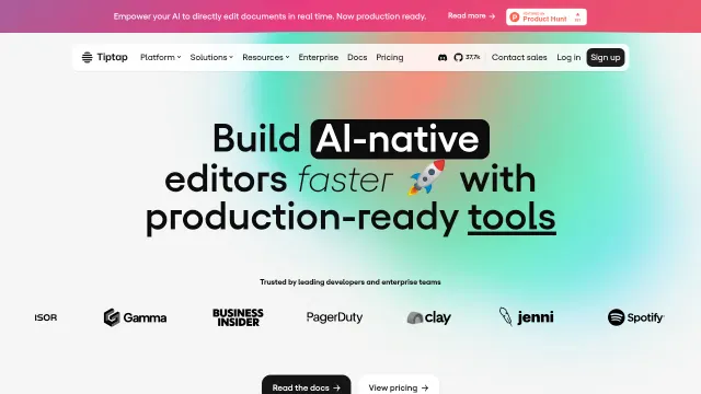 TipTap product interface