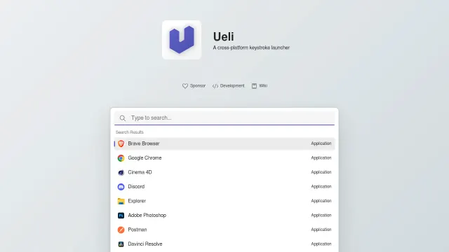Ueli product interface
