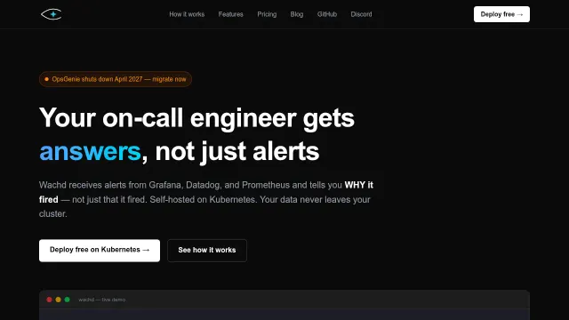 Wachd product interface