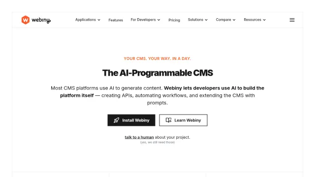 Webiny product interface