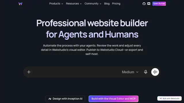 WebStudio product interface