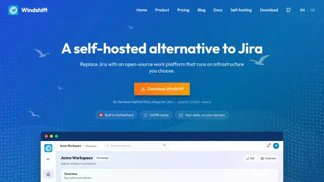 Windshift product interface