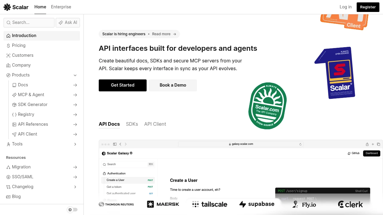 Scalar product interface