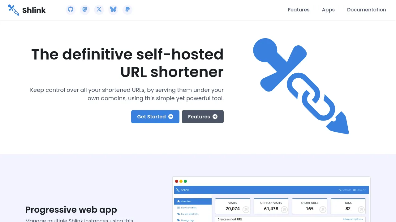 Shlink product interface