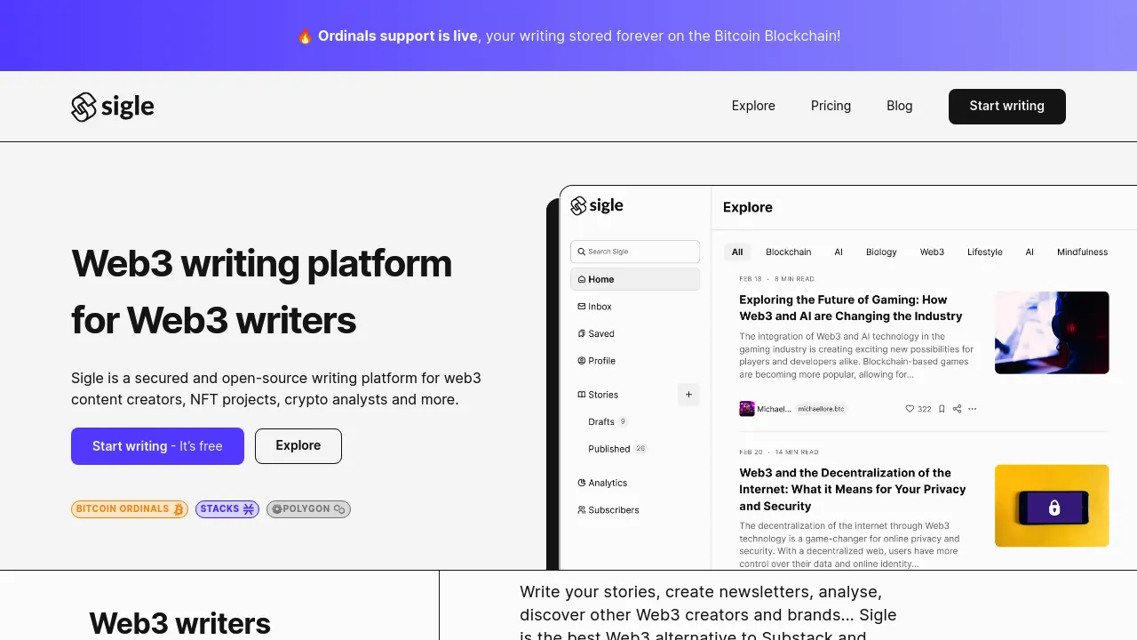 Sigle product interface