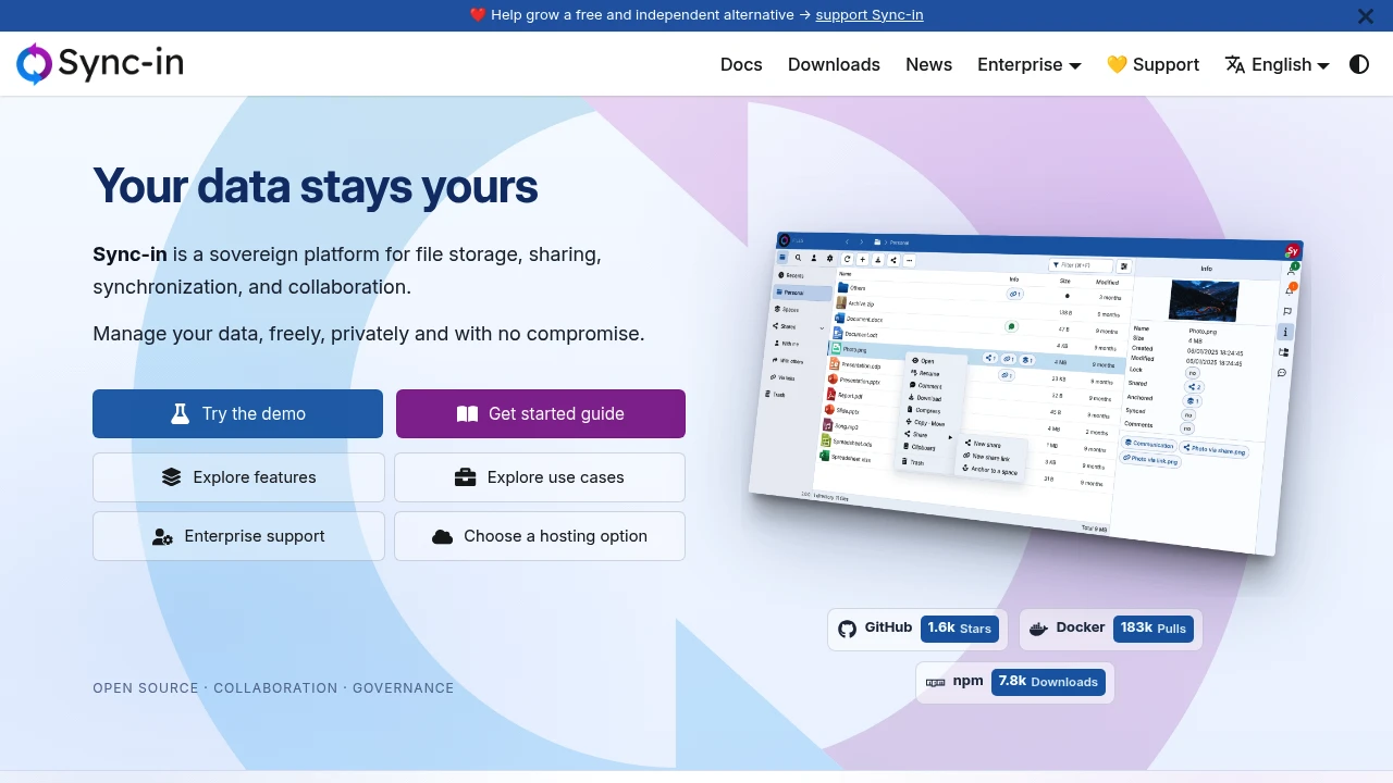 Sync-in product interface