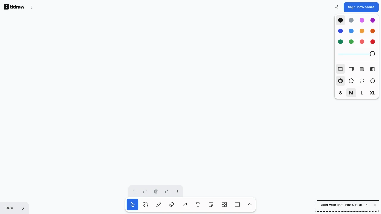 Tldraw product interface