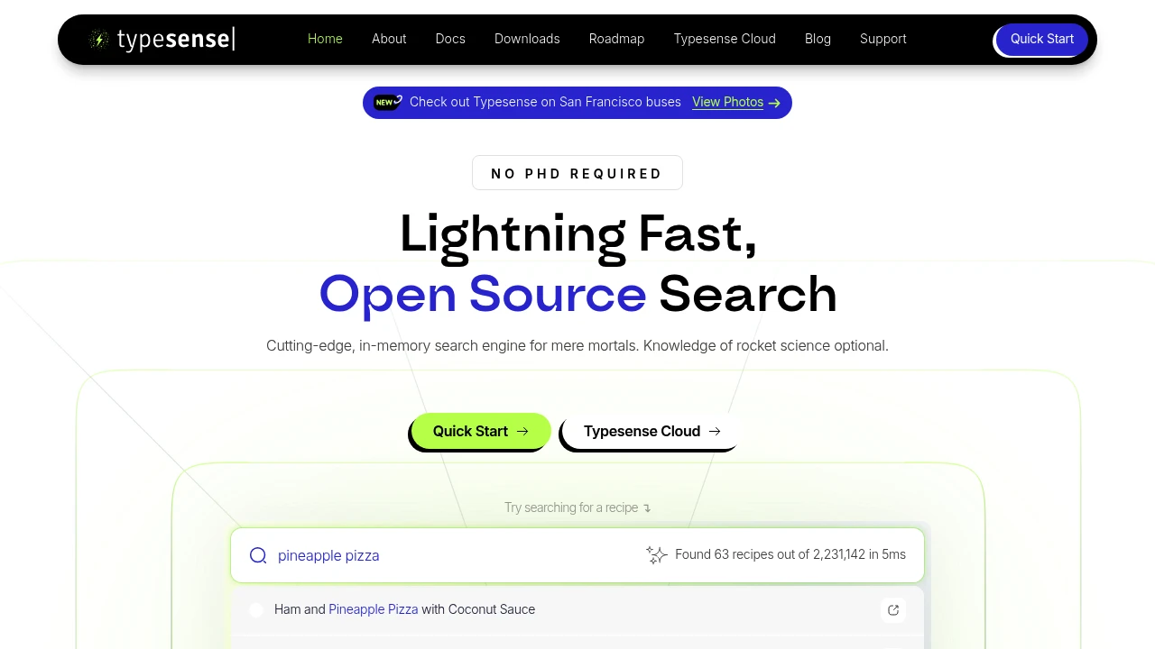 Typesense product interface