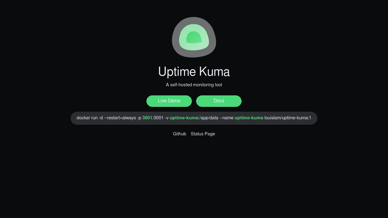Uptime Kuma product interface